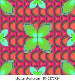 New color seamless pattern with many flower.