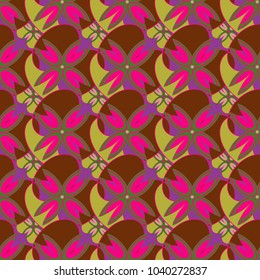New color seamless pattern with many flower.