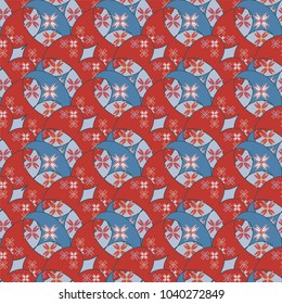 New color seamless pattern with many flower.