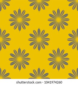New color seamless pattern with many flower.
