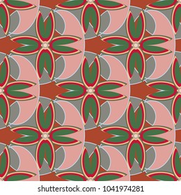 New color seamless pattern with many flower.