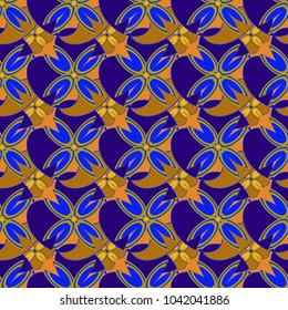 New color seamless pattern with many flower.