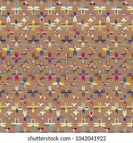 New color seamless pattern with many flower.