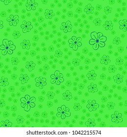 New color seamless pattern with many flower.