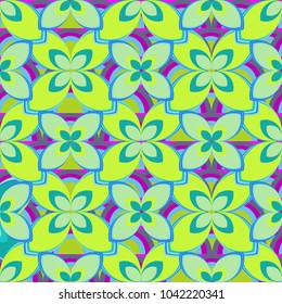 New color seamless pattern with many flower.