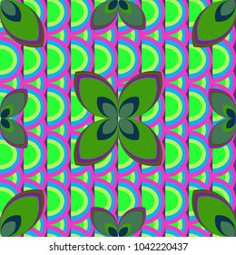 New color seamless pattern with many flower.