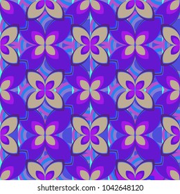 New color seamless pattern with many flower.