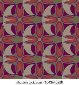 New color seamless pattern with many flower.
