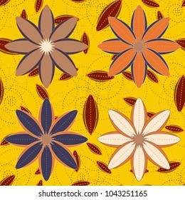 New color seamless pattern with many flower.