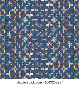 New color seamless pattern with many flower.