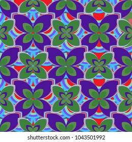 New color seamless pattern with many flower.