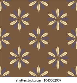 New color seamless pattern with many flower.