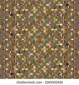 New color seamless pattern with many flower.