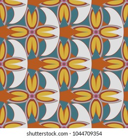 New color seamless pattern with many flower.