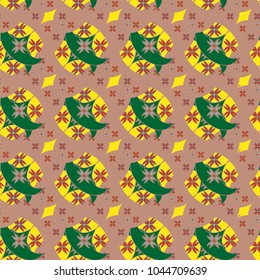 New color seamless pattern with many flower.