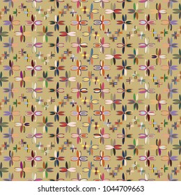 New color seamless pattern with many flower.