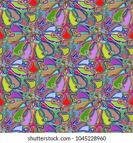 New color seamless pattern with many flower.