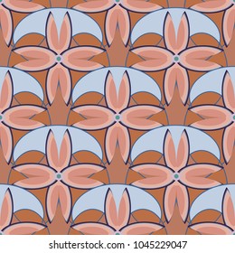 New color seamless pattern with many flower.