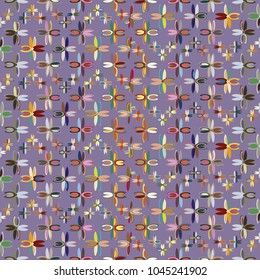 New color seamless pattern with many flower.