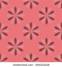 New color seamless pattern with many flower.