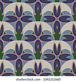 New color seamless pattern with many flower.