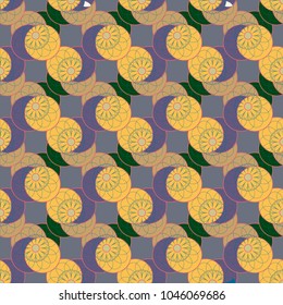 New color seamless pattern with many flower.
