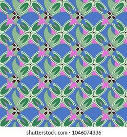 New color seamless pattern with many flower.