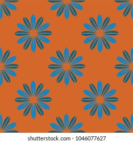New color seamless pattern with many flower.