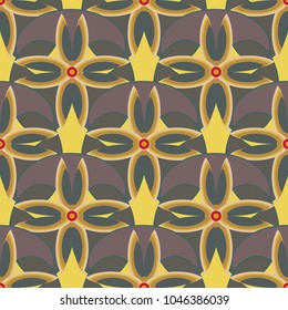 New color seamless pattern with many flower.