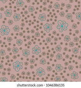 New color seamless pattern with many flower.