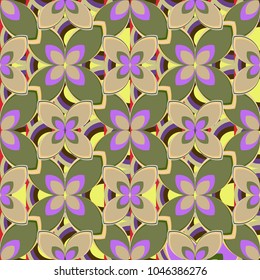 New color seamless pattern with many flower.