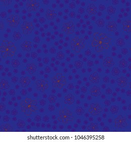New color seamless pattern with many flower.