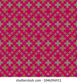 New color seamless pattern with many flower.