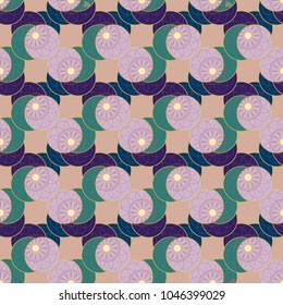 New color seamless pattern with many flower.