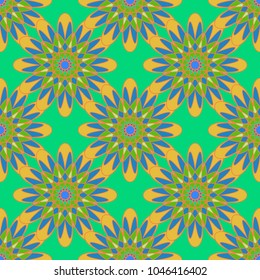 New color seamless pattern with many flower.