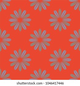 New color seamless pattern with many flower.