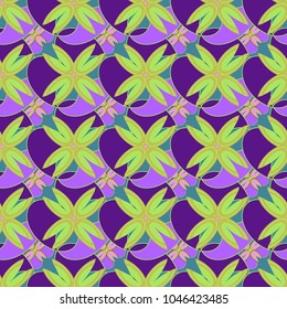 New color seamless pattern with many flower.