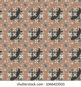 New color seamless pattern with many flower.