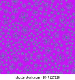 New color seamless pattern with many flower.