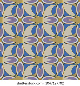 New color seamless pattern with many flower.