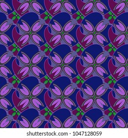 New color seamless pattern with many flower.