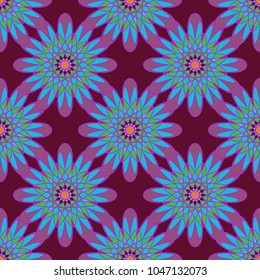 New color seamless pattern with many flower.