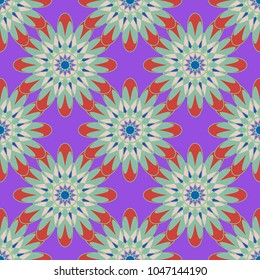 New color seamless pattern with many flower.