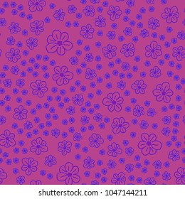 New color seamless pattern with many flower.