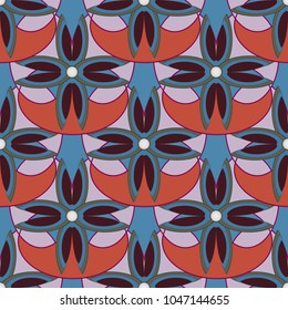 New color seamless pattern with many flower.