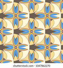 New color seamless pattern with many flower.