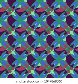 New color seamless pattern with many flower.