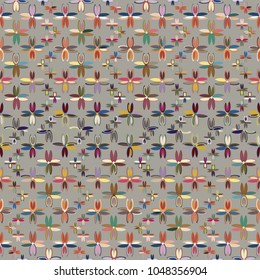 New color seamless pattern with many flower.