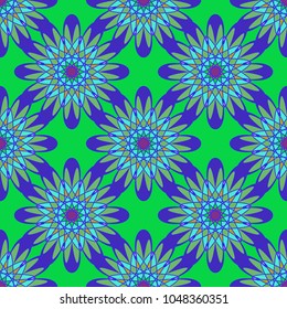 New color seamless pattern with many flower.
