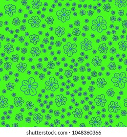 New color seamless pattern with many flower.